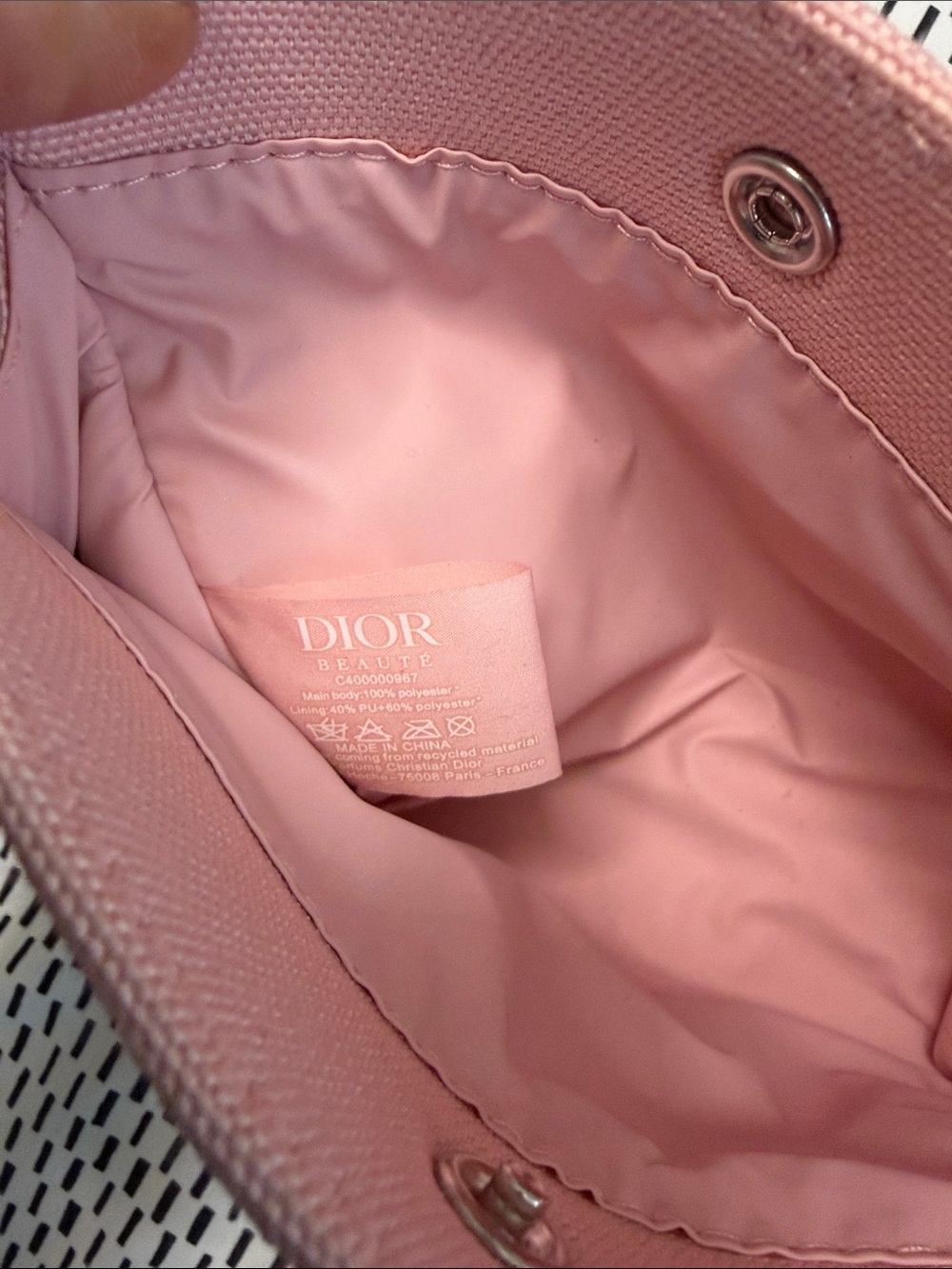 Dior Pink Embossed CD Canvas Makeup pouch - Picture 2 of 3